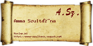 Amma Szultána névjegykártya